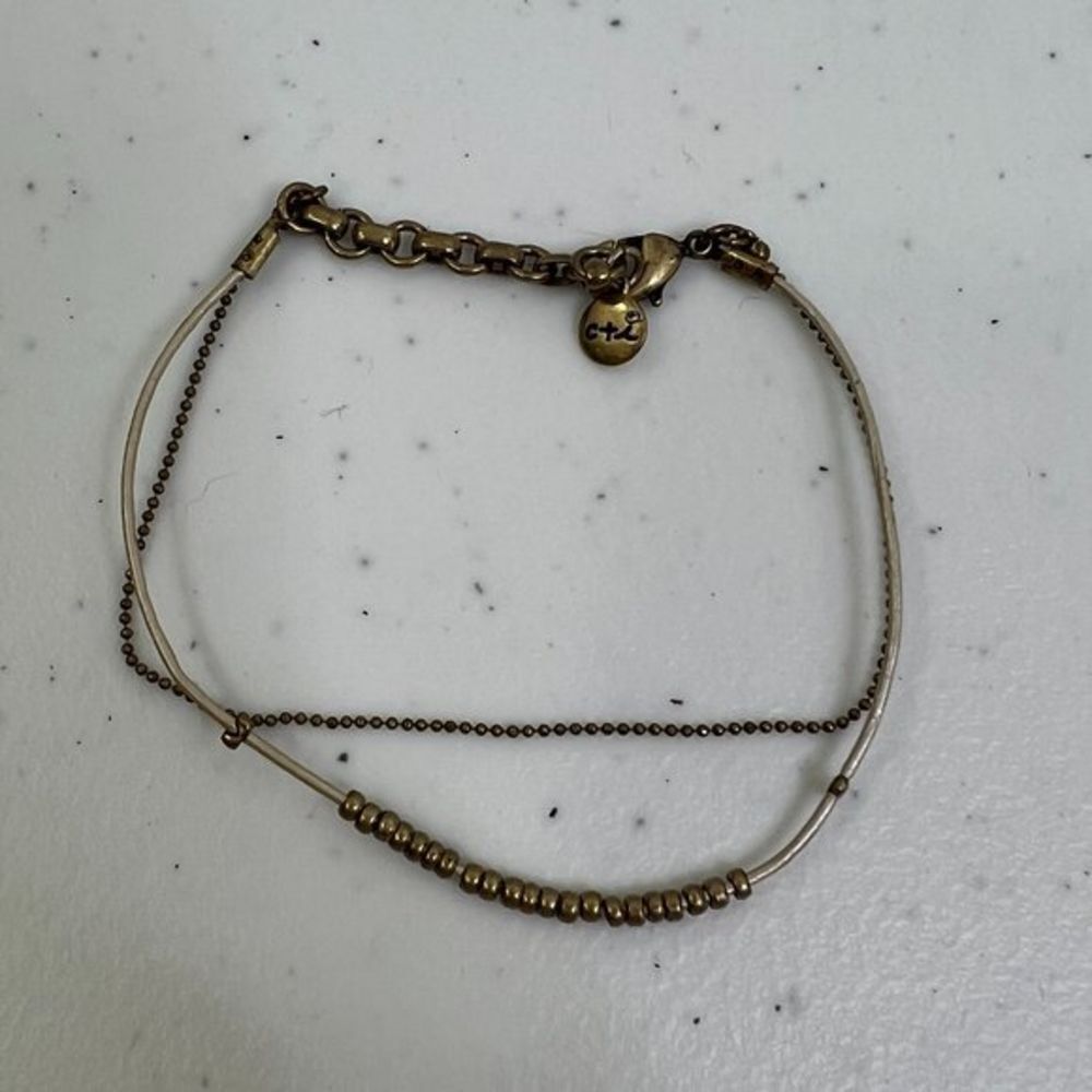Chloe + Isabel Bracelet C + i Beaded Gold Tone Ball Chain Multi Strand Layered U